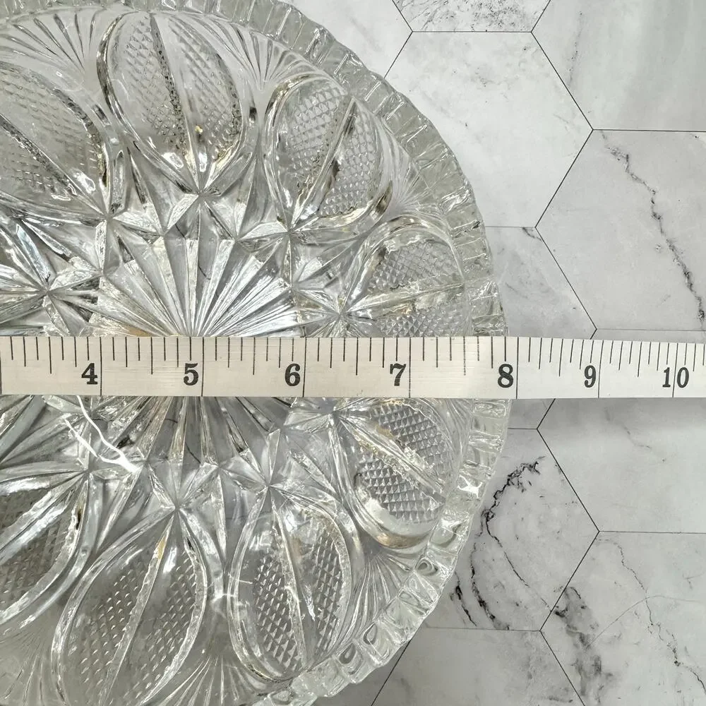 Vintage Mikasa Bowl Hoya Round Crystal Cut Glass Sawtooth Rim Fan 8x3